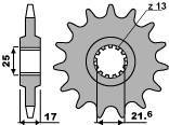 Zębatka przednia 2048 17 18nc honda vt 250f`89-90 (łańc. 428)